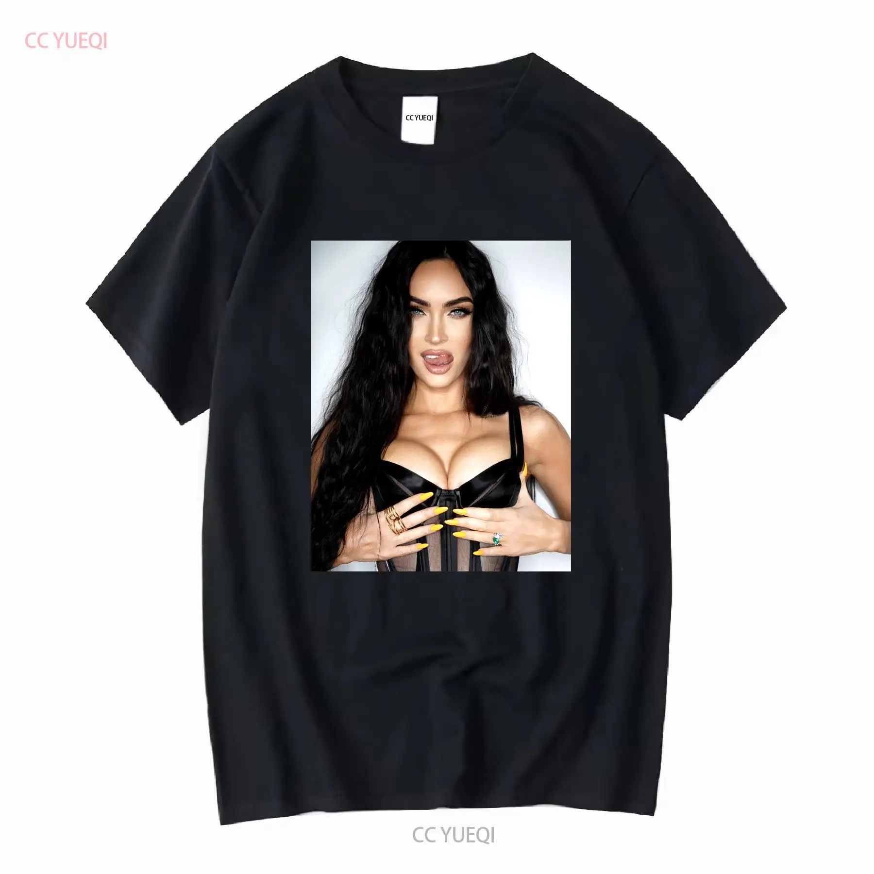 Poster Men Fashion - Megan Fox T เสื้อโปสเตอร์แขนยาวหรือสั้น vintage Washed