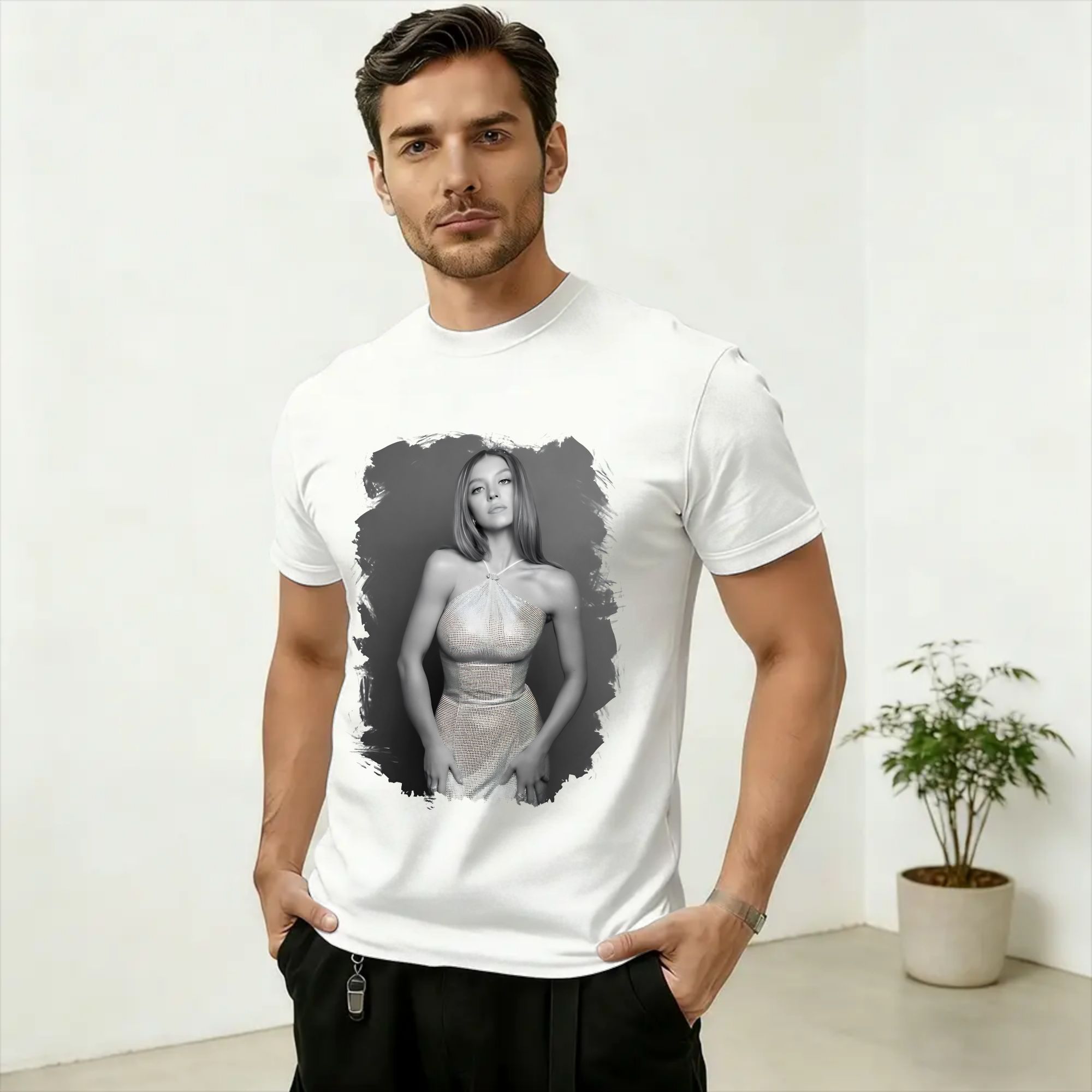 Men'S Fashion Sydney - เสื้อยืดสตรีทแวร์ฤดูร้อนซิดนีย์ สวีนีย์แฟชั่นเสื้อยืดผ้าฝ้ายเสื้อยืดสำหรับชาย Y2K ตลกขนาดบวกแขนสั้นเสื้อยืด