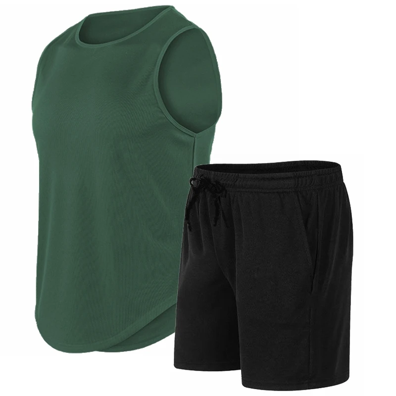 Mens Fashion Summer - ชุดเสื้อยืดแขนกุดคอกลมสำหรับผู้ชาย แฟชั่นใหม่ฤดูร้อน 2026 ระบายอากาศได้ดี แห้งเร็ว เหมาะสำหรับวิ่งกลางแจ้งและกีฬา