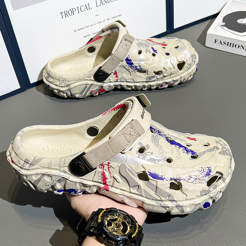 Men'S Fashion News - รองเท้าแตะผู้ชาย วัสดุ EVA มีรูระบายอากาศ รองเท้าแตะแบบสวม ไม่ลื่น