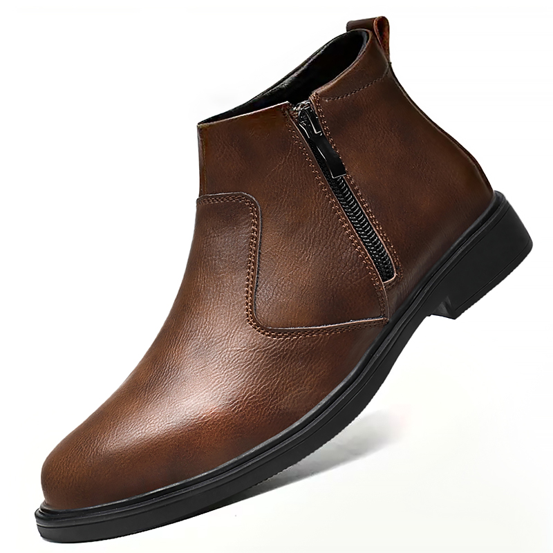 Men'S Fashion News - ฤดูใบไม้ร่วงและฤดูหนาวรองเท้าหนังทรงสูงแบบใหม่สำหรับผู้ชาย, รองเท้าบูทหนังแบบมีซิป, รองเท้าลำลองธุรกิจอเนกประสงค์ทันสมัย, รองเท้าทางการของผู้ชาย, รองเท้าเชลซี