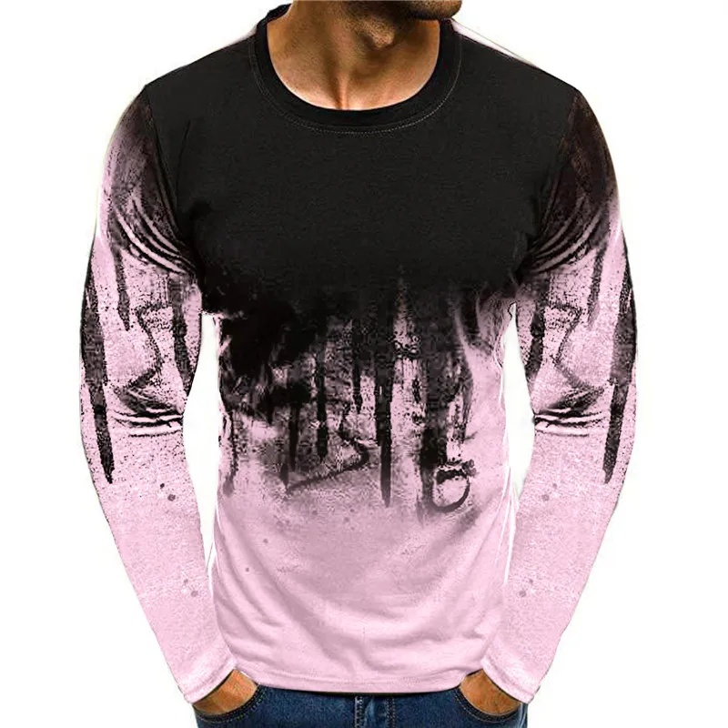 Men'S Fashion T Shirts - เสื้อยืดลายพรางสำหรับผู้ชาย คอลเลกชันใหม่ฤดูใบไม้ร่วงและฤดูหนาว 2026, เสื้อยืดพิมพ์ลาย 3 มิติ,