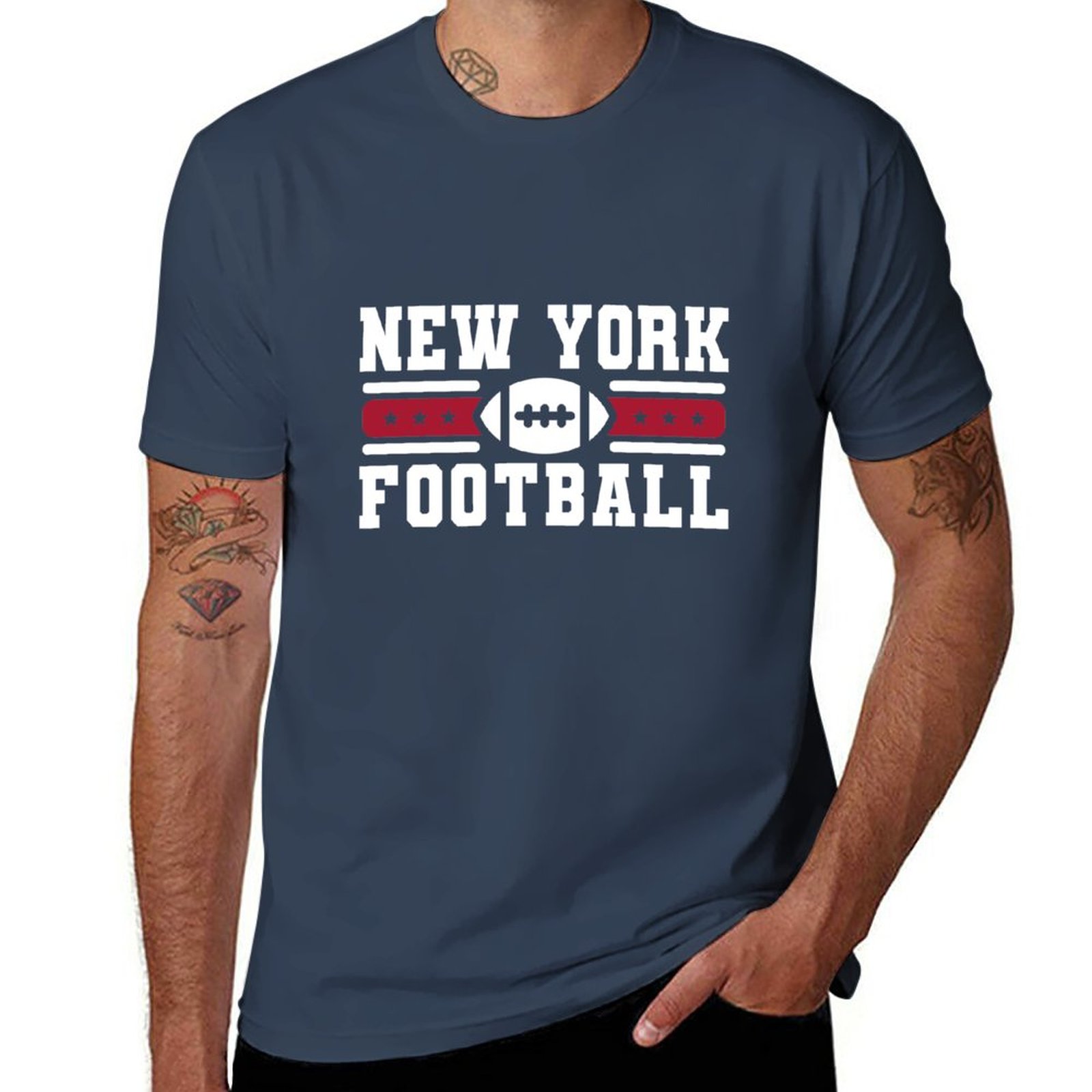 Men'S Fashion New York - นิวยอร์กเสื้อยืดทีมฟุตบอล NY ย้อนยุคไจแอนท์โกลไลน์ MODE Korea ผู้ชายเสื้อยืดตัวใหญ่และสูง