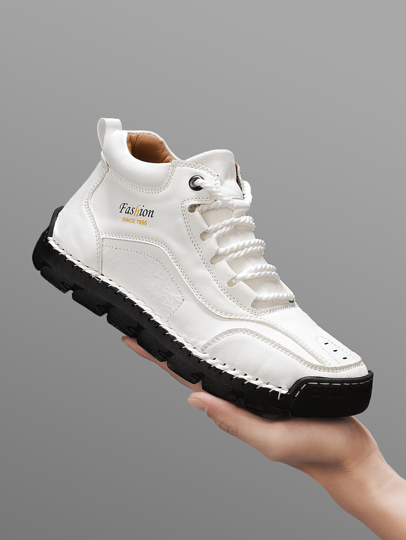 Mens Fashion Trainers - รองเท้าลำลองแบบมีหัวเข็มขัดทำมือสำหรับผู้ชาย, รองเท้าผ้าใบแบบผูกเชือกพิมพ์ลายตัวอักษรเรียบง่าย, รองเท้าบูทเดินป่ากลางแจ้ง, พื้นรองเท้ายางระบายอากาศได้ดี