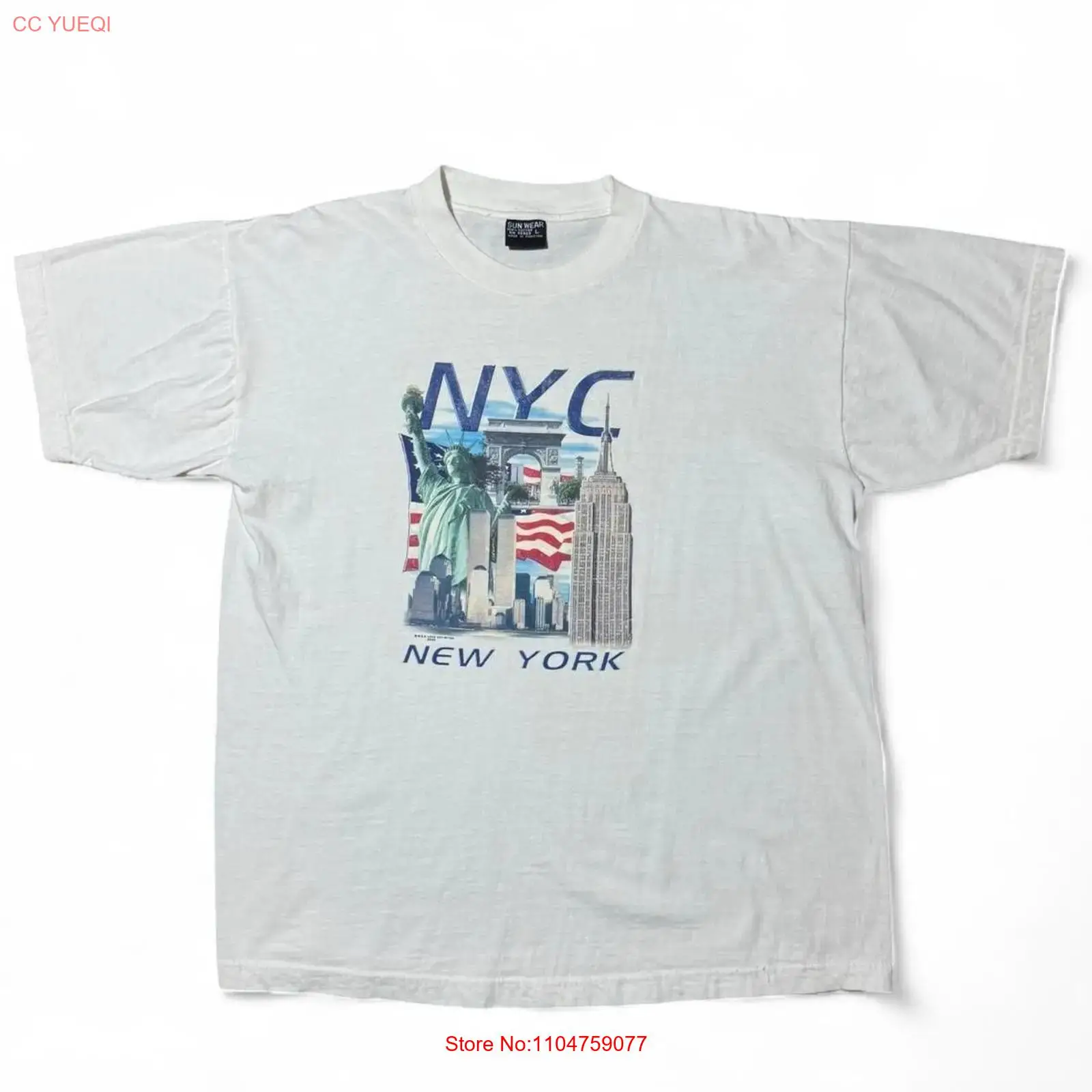 Men'S Fashion New York - เสื้อยืดวินเทจ Y2K ของที่ระลึกนิวยอร์ก ตึกแฝด อนุสรณ์สถานก่อน 9/11