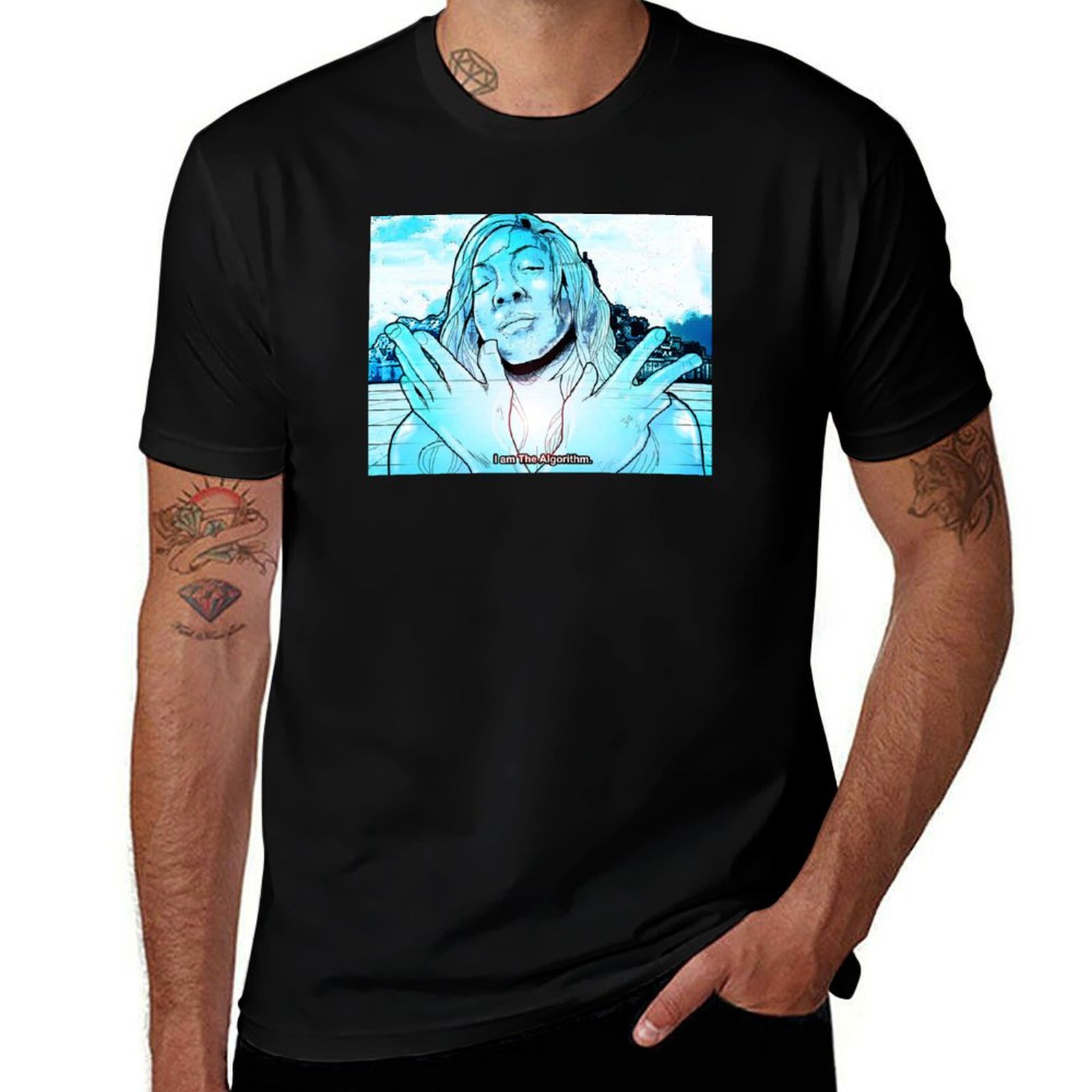 Men'S Fashion T Shirts - เสื้อยืดลาย I AM THE ALGORITHM แฟชั่นลำลอง