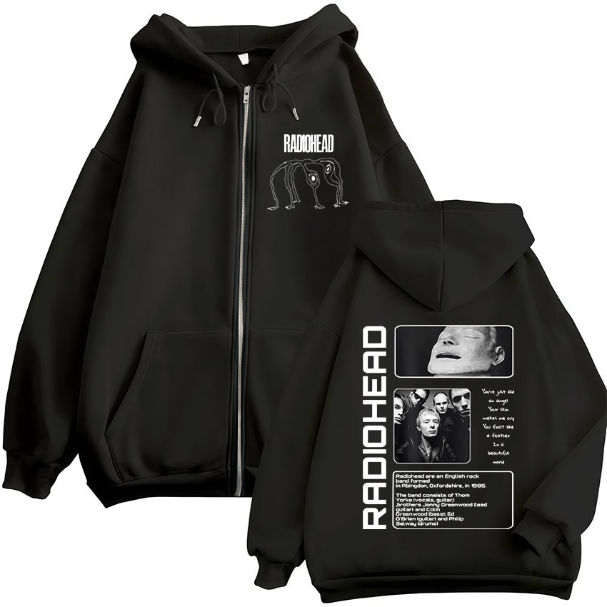Mens Fashion Zip Up Hoodies - เสื้อฮู้ดซิปวงร็อคเรดิโอเฮด ดีไซน์ The Bends แฟชั่นผู้ชาย ฮิปฮอป
