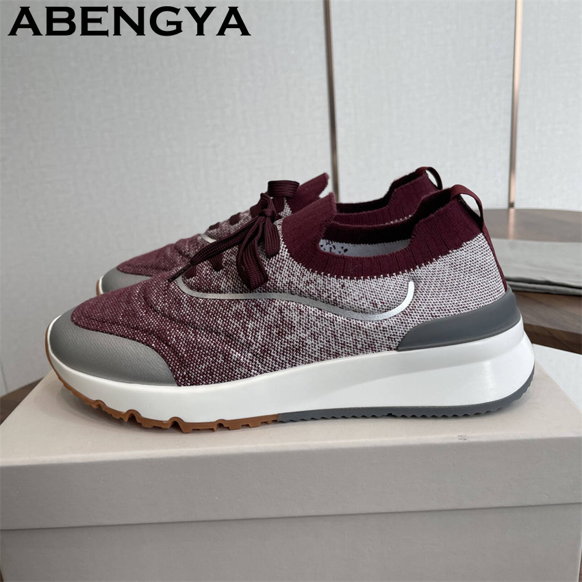 Mens Fashion Trainers - รองเท้าโลฟเฟอร์ถักหลากสีสำหรับผู้ชาย รองเท้าทรงกลมแบบผูกเชือกและยางยืด รองเท้าผ้าใบแฟชั่นสไตล์บาโรกสำหรับฤดูร้อน รองเท้าผู้ชายแบบสวมพื้นเรียบ
