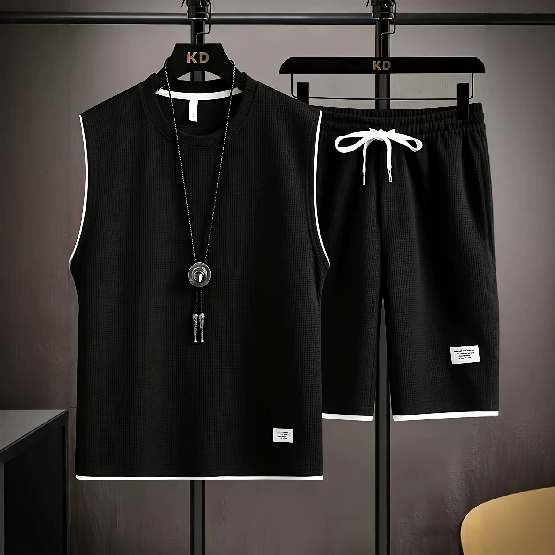 ชุดเสื้อกั๊กและกางเกงขาสั้นผู้ - Mens Fashion Summer บทวิจารณ์และราคา