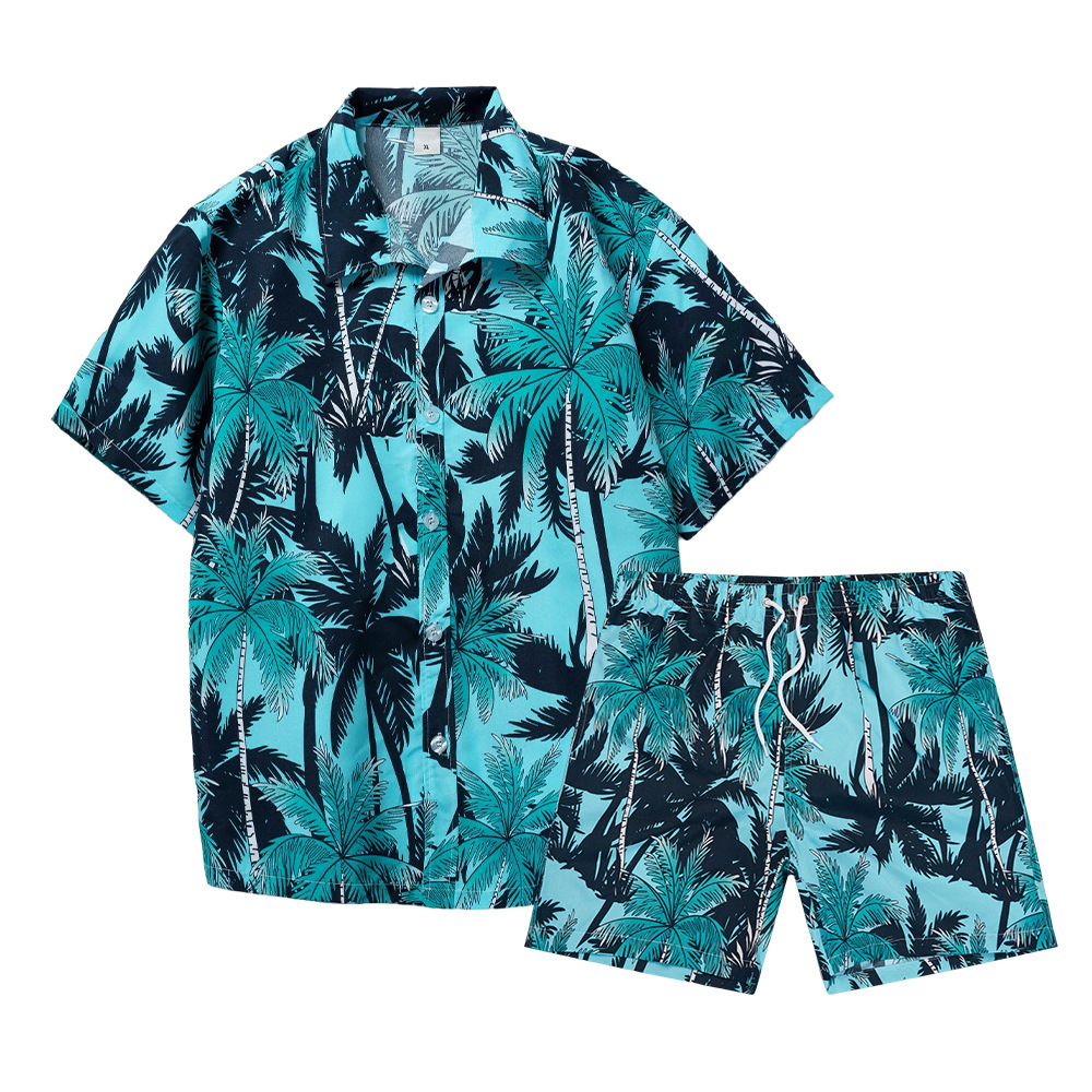 เสื้อเชิ้ตลายต้นมะพร้าวฮาวายแบ - Mens Fashion Clothes บทวิจารณ์และราคา