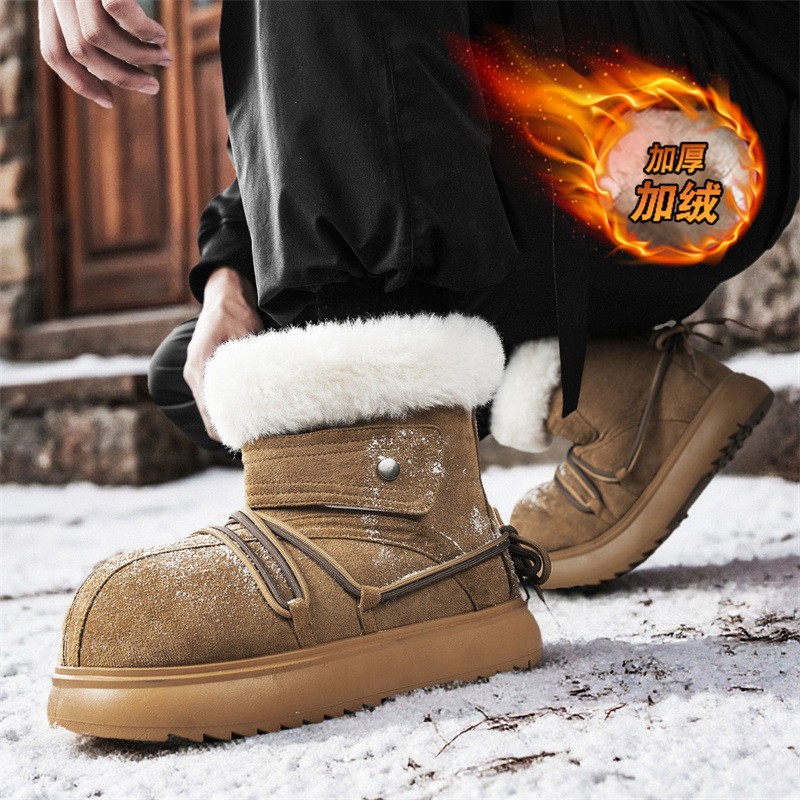 รองเท้าบูทหิมะหนังบุขนสำหรับผู - Mens Fashion Trainers บทวิจารณ์และราคา