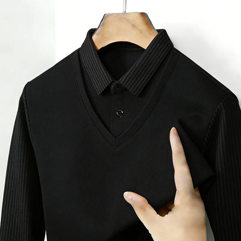 เสื้อเชิ้ตผู้ชายคอวีแขนยาวลายท - Mens Fashion Clothes บทวิจารณ์และราคา