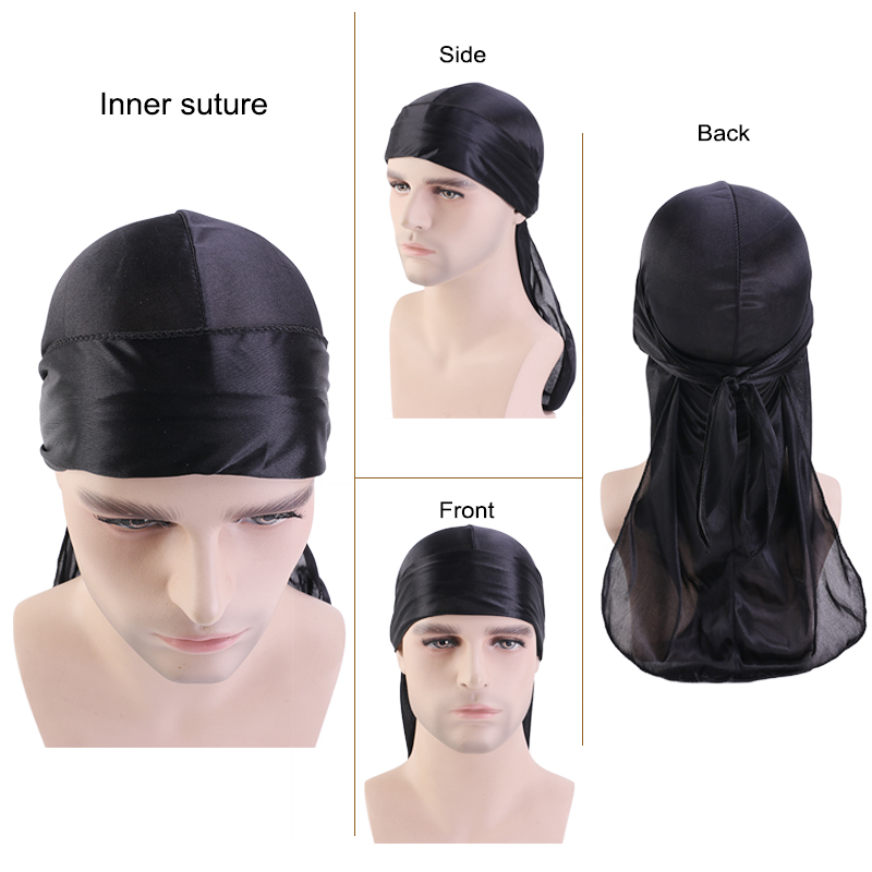 3 ชิ้น/ล็อตยาว Durag ผ้าไหมซาต - Men'S Fashion With Hat บทวิจารณ์และราคา