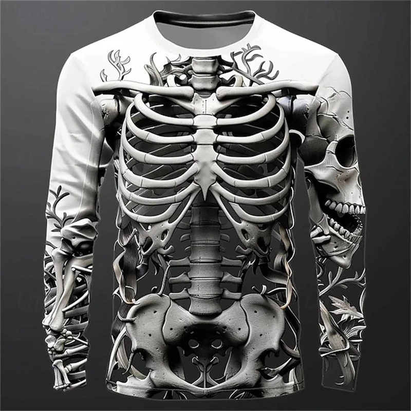 เสื้อยืดลายโครงกระดูกและกะโหลก - Mens Fashion Clothes บทวิจารณ์และราคา