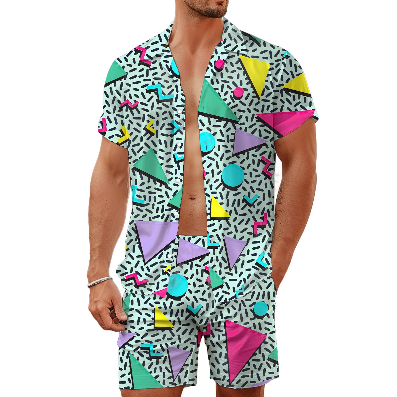 ชุดเสื้อเชิ้ตผู้ชายลายพิมพ์สาม - Mens Fashion Clothes บทวิจารณ์และราคา