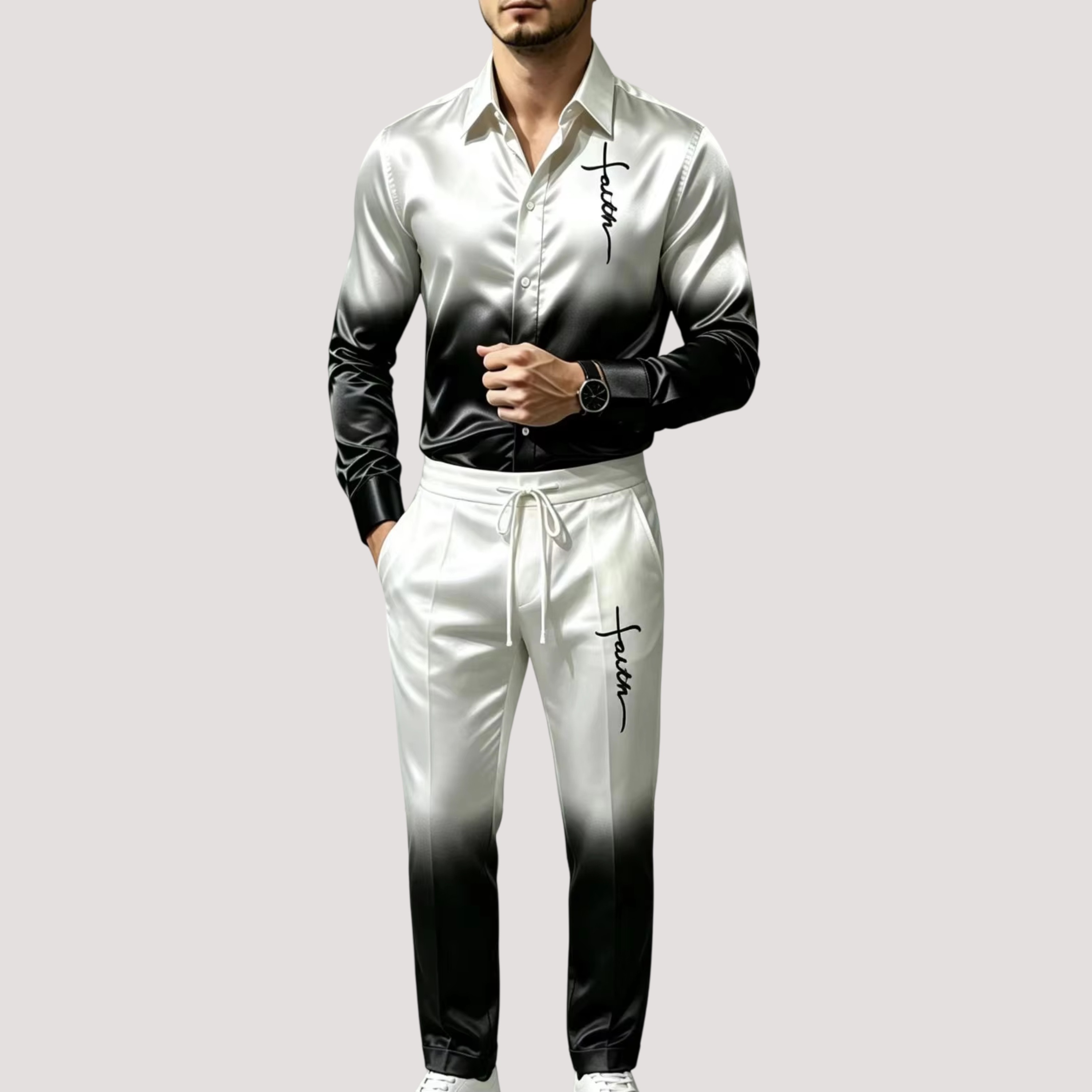 ชุดกีฬาผ้าซาตินไหมสำหรับผู้ชาย - Mens Fashion Clothes บทวิจารณ์และราคา