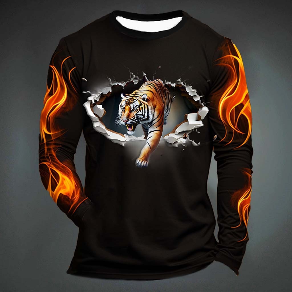 เสื้อยืดลายเสือสุดฮาสำหรับผู้ช - Mens Fashion Clothes บทวิจารณ์และราคา