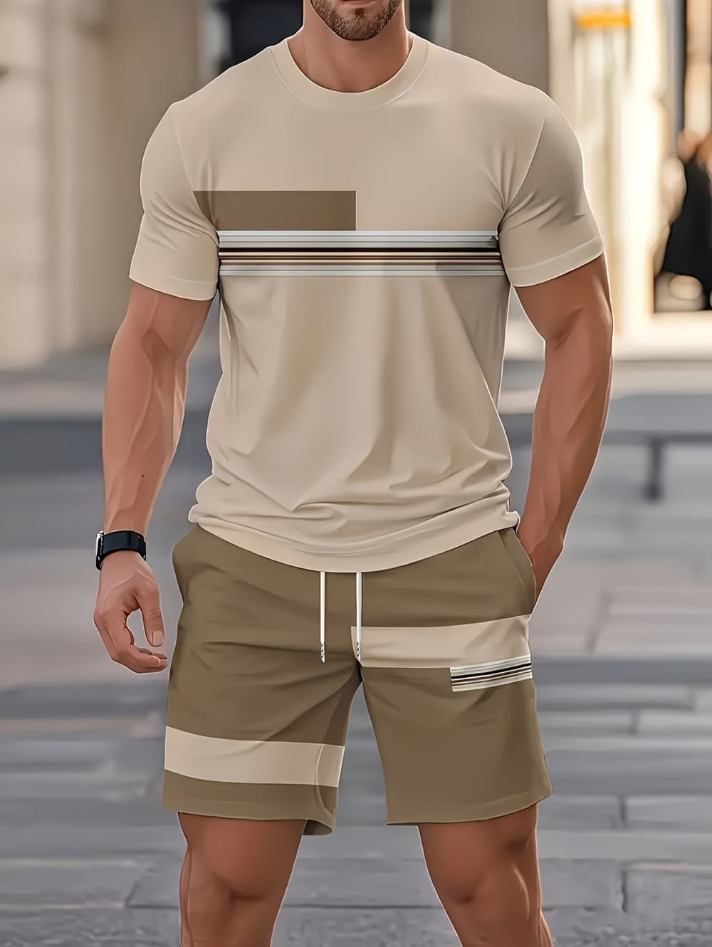 ชุดฤดูร้อนผู้ชายลายทาง 3 มิติ  - Men'S Fashion Videos บทวิจารณ์และราคา