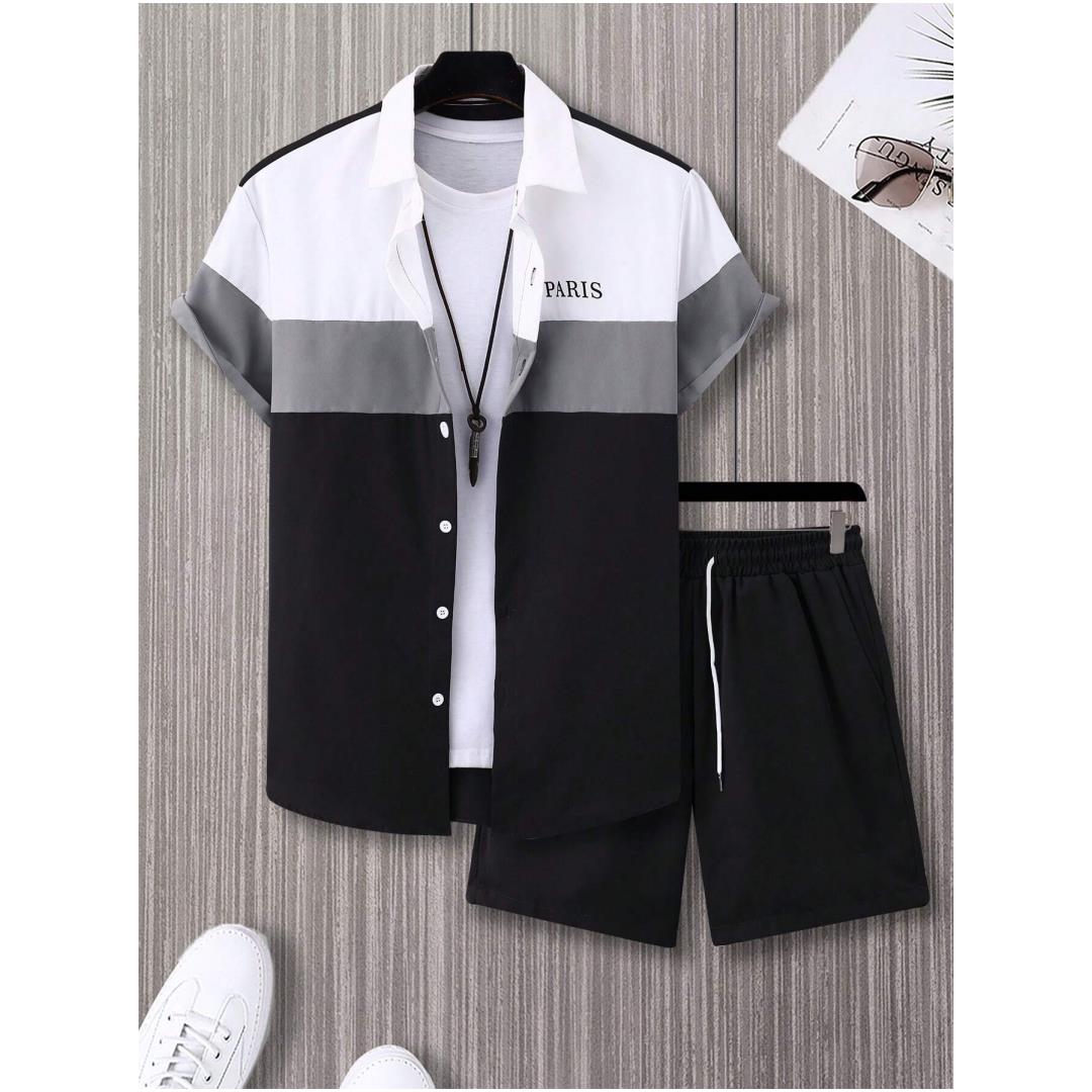 ชุดแฟชั่นผู้ชาย สีน้ำเงินและขา - Mens Fashion Clothes บทวิจารณ์และราคา